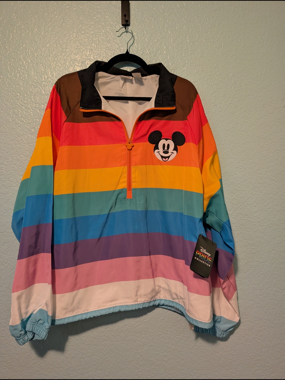 Disney Pride Rainbow Mickey Half-Zip Waterproof Pullover